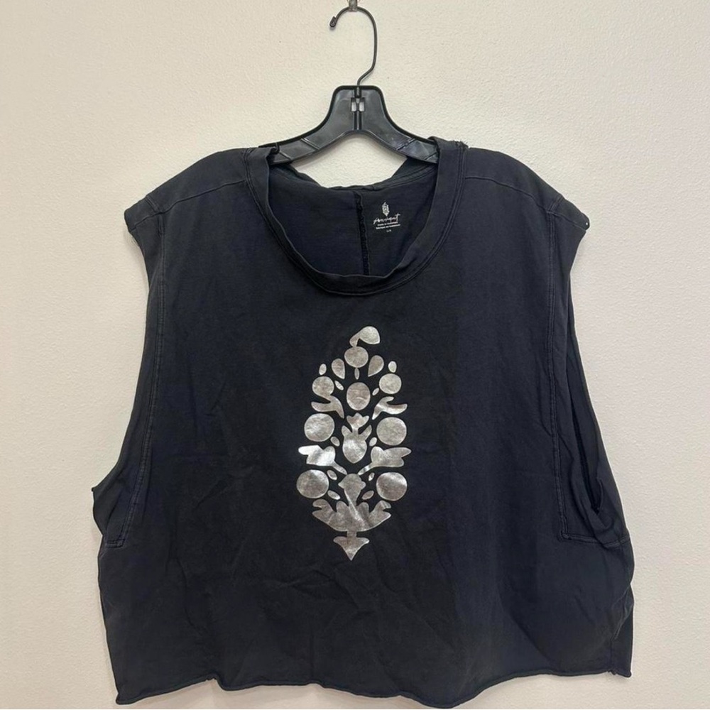 FP Movement Black Muscle Tee with Silver Graphic